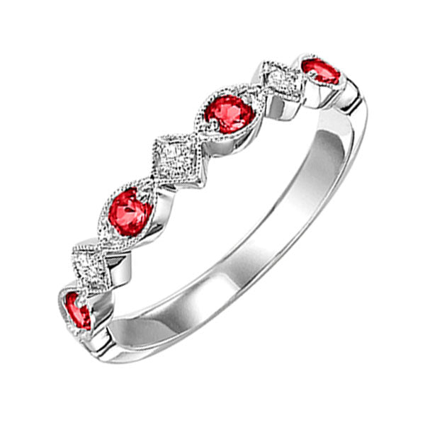 14Kt White Gold & Ruby 1 4Ctw Ring Online Sale