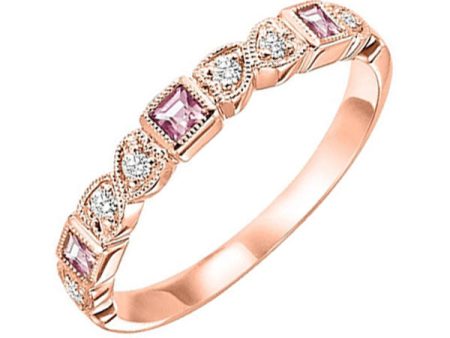 10Kt Rose Gold Diamond 1 12Ctw & Syn Alexandrite 1 7Ctw Ring Sale