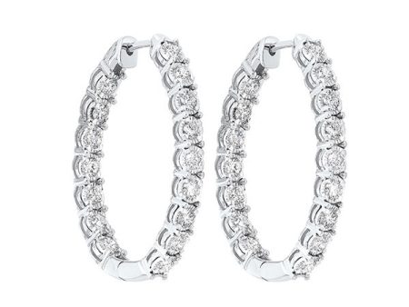 14Kt White Gold Diamond 3Ctw Earring Discount