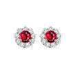 14Kt White Gold Diamond 5 6Ctw & Ruby 5 8Ctw Earring on Sale