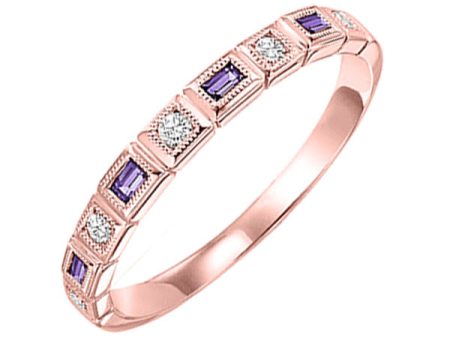 10Kt Rose Gold Diamond 1 10Ctw & Amethyst 1 8Ctw Ring Sale