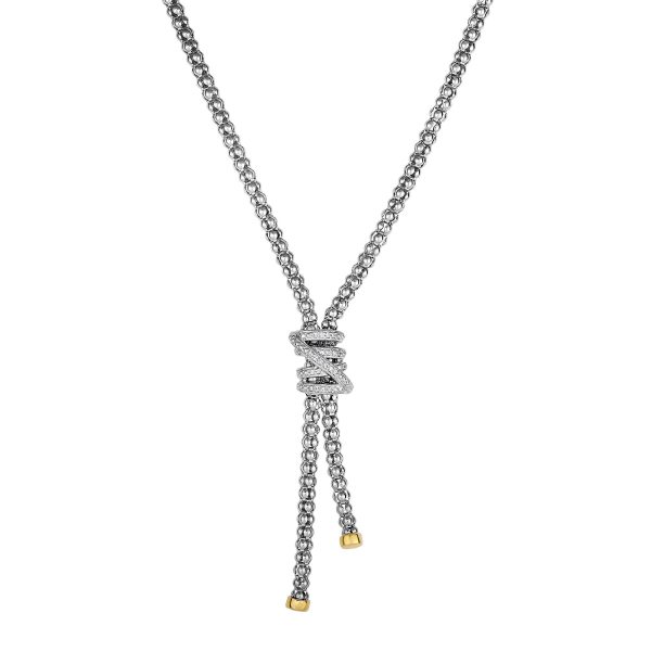 Sterling Silver & 18K Gold Popcorn Tally Diamond Necklace Supply