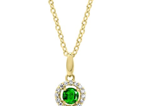 10Kt Yellow Gold Diamond 1 20Ctw & Emerald 1 5Ctw Pendant Online