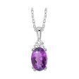 10Kt White Gold Diamond 1 50Ctw & Amethyst 3 8Ctw Pendant Online Sale