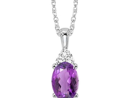 10Kt White Gold Diamond 1 50Ctw & Amethyst 3 8Ctw Pendant Online Sale