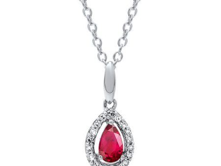 10Kt White Gold Diamond 1 20Ctw & Ruby 1 4Ctw Pendant Discount