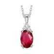 10Kt White Gold Diamond 1 50Ctw & Ruby 3 8Ctw Pendant Hot on Sale