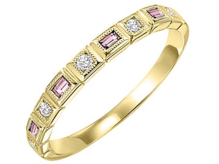 10Kt Yellow Gold Diamond 1 10Ctw & Pink Tourmaline 1 6Ctw Ring Sale