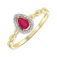 10Kt Yellow Gold Diamond 1 12Ctw & Ruby 1 4Ctw Ring Online Sale