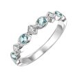 14Kt White Gold Diamond 1 20Ctw & Blue Topaz 1 6Ctw Ring For Sale