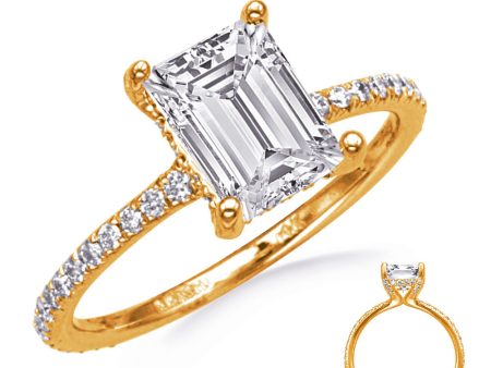 Yellwo Gold Engagement Ring Hot on Sale