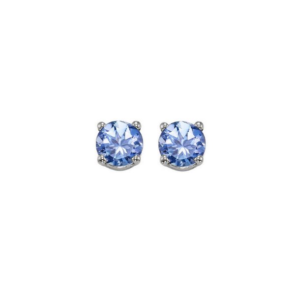 14Kt White Gold Tanzanite 1Ctw Earring Fashion