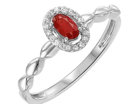 10Kt White Gold Diamond 1 12Ctw & Garnet 1 3Ctw Ring Cheap