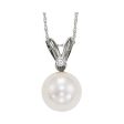 14Kt White Gold Diamond 1 50Ctw & Pearl Pendant Online Hot Sale