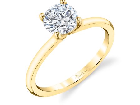 Round Cut Solitaire Engagement Ring - Dominique Online now