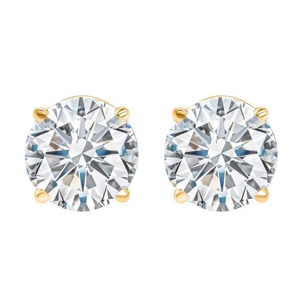 14Kt Yellow Gold Diamond 2Ctw Earring Cheap