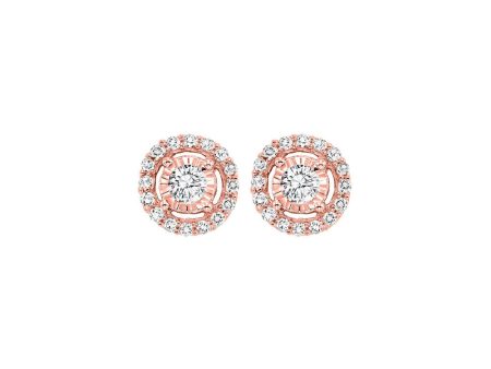 14Kt Rose Gold Diamond 3 4Ctw Earring on Sale