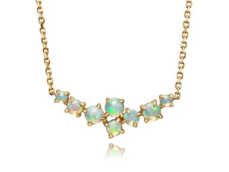 14K Yellow Gold Australian Opal Neckpiece Online Hot Sale