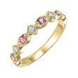 14Kt Yellow Gold Diamond 1 20Ctw & Pink Tourmaline 1 6Ctw Ring For Discount