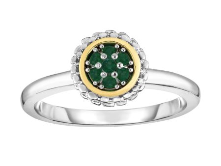 Sterling Silver & 18K Gold Popcorn Birthstone Ring Discount