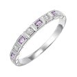 10Kt White Gold Diamond 1 12Ctw & Syn Alexandrite 1 8Ctw Ring For Sale