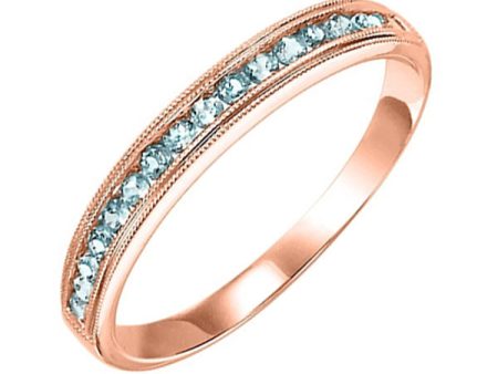 10Kt Rose Gold & Aquamarine 1 4Ctw Ring For Sale