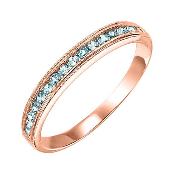 10Kt Rose Gold & Aquamarine 1 4Ctw Ring For Sale