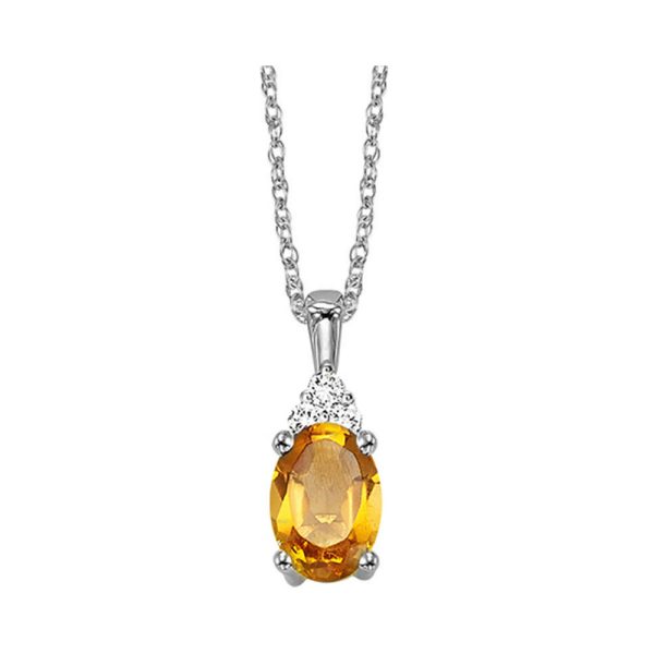 10Kt White Gold Diamond 1 50Ctw & Citrine 3 8Ctw Pendant Online Sale