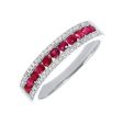 14Kt White Gold Diamond 1 8Ctw & Ruby 1 2Ctw Ring on Sale