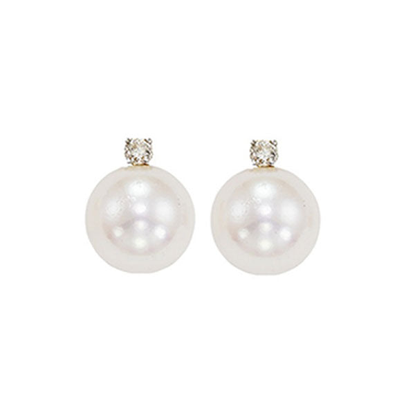 14Kt White Gold Diamond 1 20Ctw & Pearl Earring Sale