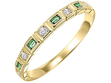 14Kt Yellow Gold Diamond 1 10Ctw & Emerald 1 8Ctw Ring For Cheap