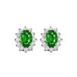 14Kt White Gold Diamond 3 8Ctw & Emerald 7 8Ctw Earring Online now