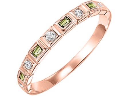 10Kt Rose Gold Diamond 1 10Ctw & Peridot 1 7Ctw Ring Online now