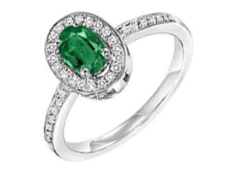 14Kt White Gold Diamond 1 5Ctw & Emerald 1 5Ctw Ring Fashion