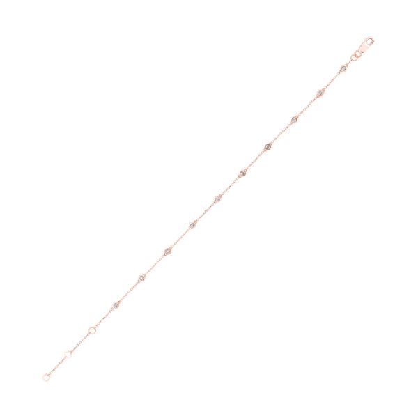 14Kt Rose Gold Diamond 1 4Ctw Bracelet on Sale