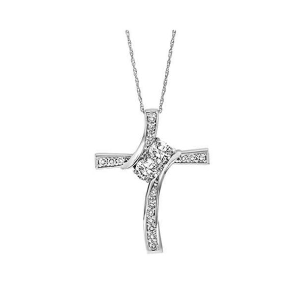 14Kt White Gold Diamond 3 4Ctw Pendant Sale