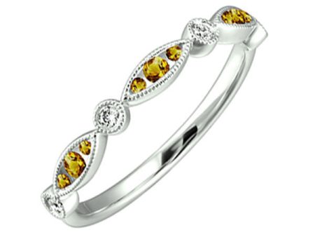 14Kt White Gold Diamond 1 20Ctw & Citrine 1 5Ctw Ring Cheap