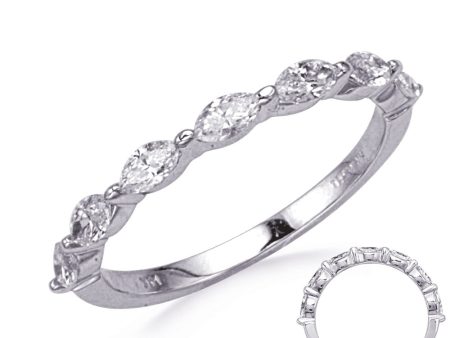 White Gold Diamond Marquise Band Hot on Sale