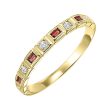 10Kt Yellow Gold Diamond 1 10Ctw & Garnet 1 8Ctw Ring on Sale