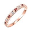 10Kt Rose Gold Diamond 1 12Ctw & Garnet 1 6Ctw Ring Online Hot Sale