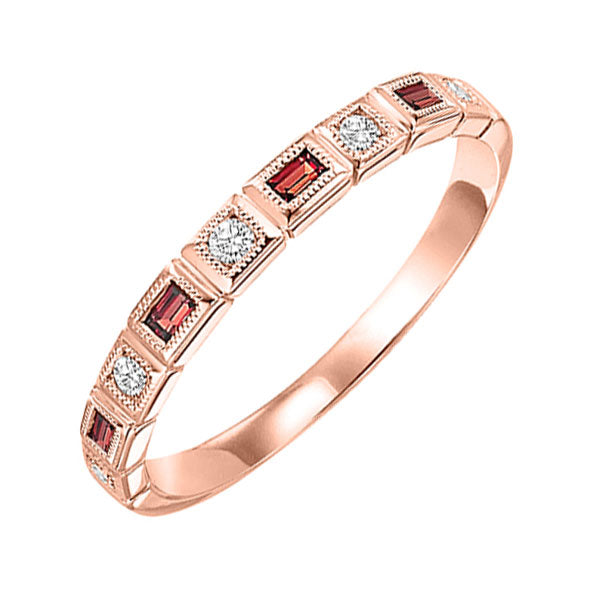 10Kt Rose Gold Diamond 1 12Ctw & Garnet 1 6Ctw Ring Online Hot Sale