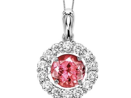 14Kt White Gold Diamond 1 4Ctw & Ruby 5 8Ctw Pendant Discount