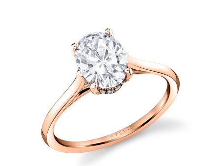 Oval Cut Solitaire Hidden Halo Engagement Ring - Carter For Sale