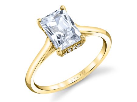 Radiant Cut Solitaire Hidden Halo Engagement Ring - Carter Cheap