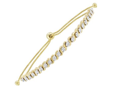 10Kt Yellow Gold Diamond 1 5Ctw Bracelet on Sale