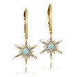 14K Yellow Gold Australian Opal Diamond Star Earrings For Sale