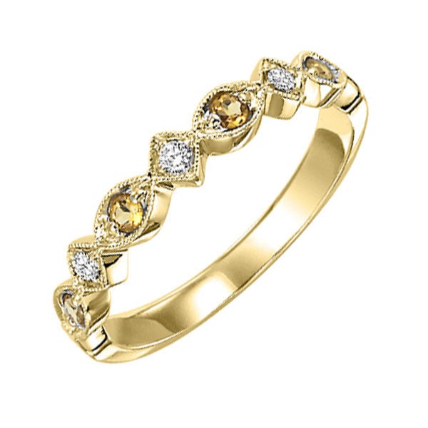 14Kt Yellow Gold Diamond 1 20Ctw & Citrine 1 6Ctw Ring Online Sale