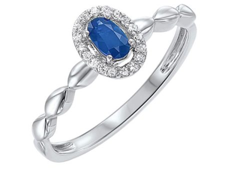 10Kt White Gold Diamond 1 12Ctw & Sapphire 1 3Ctw Ring Online