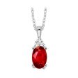 10Kt White Gold Diamond 1 50Ctw & Garnet 1 2Ctw Pendant Hot on Sale