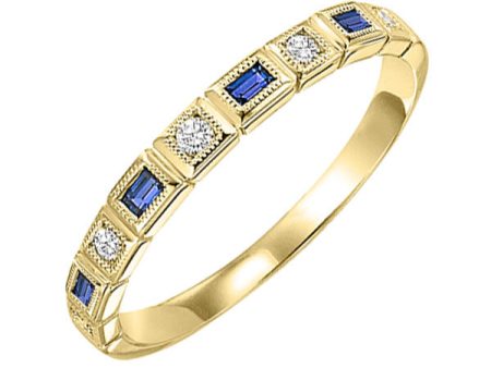 14Kt Yellow Gold Diamond 1 12Ctw & Sapphire 1 8Ctw Ring Online Hot Sale